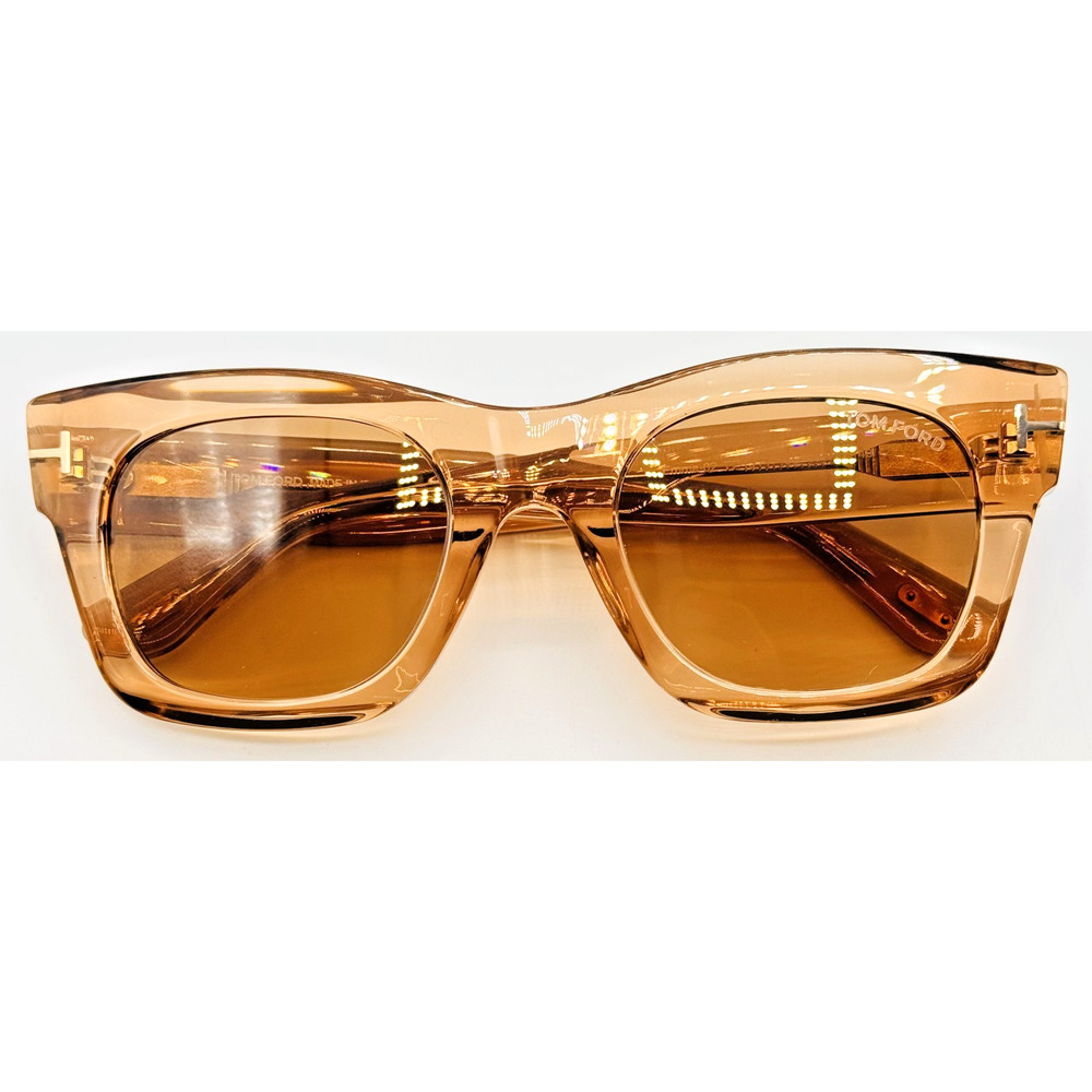 Tom Ford Sunglasses EMMA-02 TF1314 45E Shiny Light Brown Frame Brown Lens 51mm